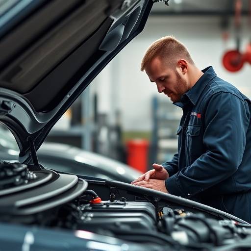 A Precision Auto mechanic meticulously examining a car engine